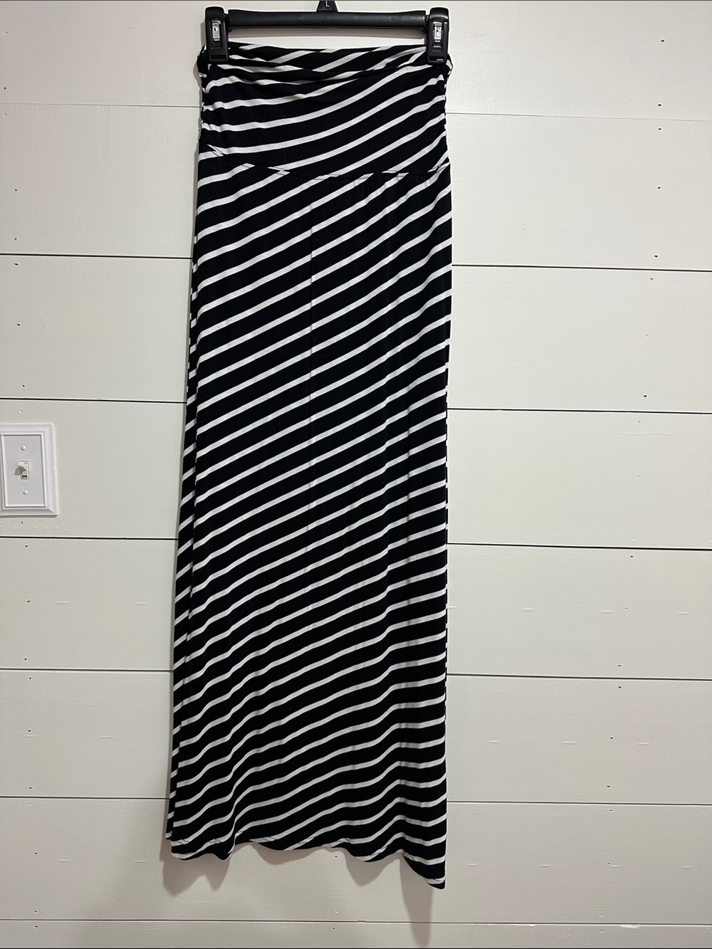 Ultra Flirt Black and White Diagonal Stripe Maxi Skirt/ strapless dress Size S